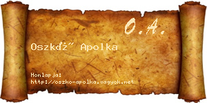 Oszkó Apolka névjegykártya